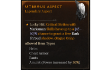 Umbrous Aspect [Max Roll]