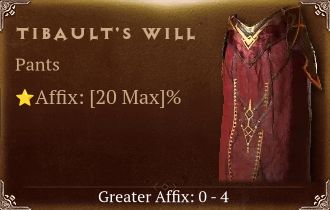 Tibault's Will [ ⭐️ Affix: MAX ROLL]