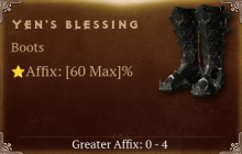 Yen's Blessing [ ⭐️ Affix: MAX ROLL]