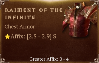 Raiment of the Infinite [ ⭐️ Affix: HIGH ROLL]