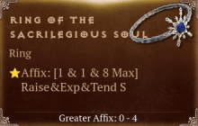 Ring of the Sacrilegious Soul [ ⭐️ Affix: MAX ROLL]