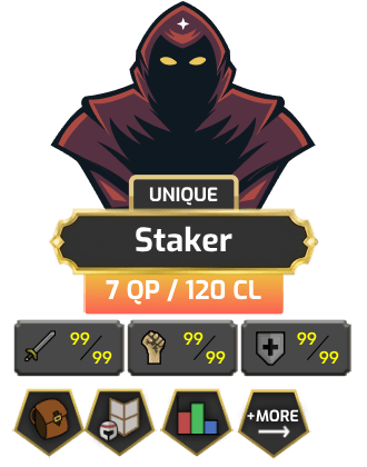 UNIQUE - Staker | Main | TTL: 671 | CL: 120 | QP: 7 [Max Melee + MORE!]