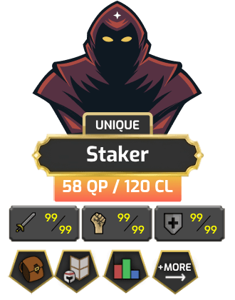 UNIQUE - Staker | Main | TTL: 1138 | CL: 120 | QP: 58 [Max Melee + MORE!]