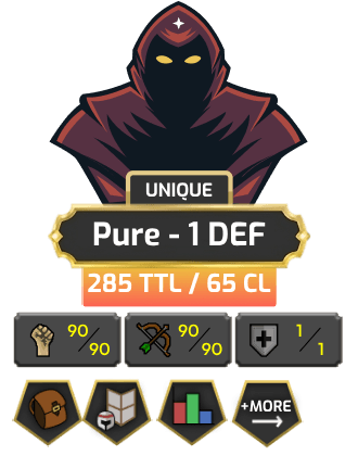 UNIQUE - Pure - 1 DEF | TTL: 285 | CL: 65 [90 STR | 90 RAN + MORE!]