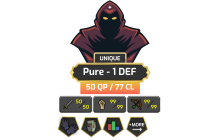 UNIQUE - Pure - 1 DEF | TTL: 928 | CL: 77 | QP: 50 [Mithril Gloves, Ava's, DT + MORE!]