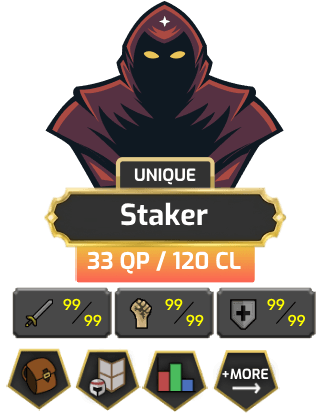 UNIQUE - Staker | Main | TTL: 1179 | CL: 120 | QP: 33 [Max Melee + MORE!]