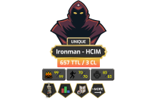 UNIQUE - Ironman - HCIM | Skiller | TTL: 657 | CL: 3 [Graceful, 600+ Crates Banked + MORE!]