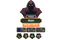 UNIQUE - Main | Pure - Zerker | TTL: 1060 | CL: 70 | QP: 179 [B gloves, Ava's, Lunar + MORE!]