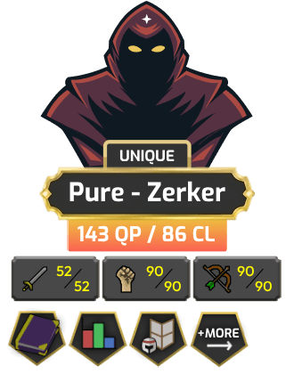 UNIQUE - Pure - Zerker | Main | TTL: 1117 | CL: 86 | QP: 143 [DT, MM1, DS1 + MORE!]