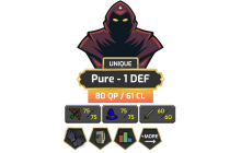 UNIQUE - Pure - 1 DEF | TTL: 824 | CL: 61 | QP: 80 [Mithril Gloves, Ava's, Mage Arena Capes, MM1 + MORE!]