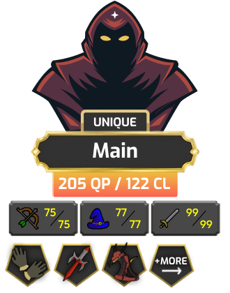 UNIQUE - Main | TTL: 1402 | CL: 122 | QP: 205 [DS2, Ava's, Lunars, Fire Cape, Void, Dragon Defender, B Gloves, Graceful + MORE!]