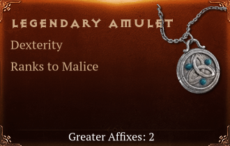 Legendary Amulet[DEX(Greater),Malice(Greater)]