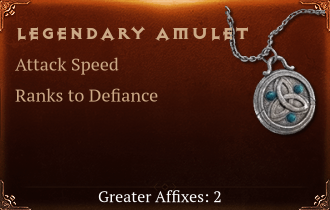 Legendary Amulet[IAS(Greater),Defiance(Greater)]