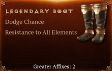 Legendary Boot[Dodge(Greater),ResistAll(Greater)]