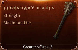 Legendary Maces[STR(Greater),Life(Greater),DMG_Vulnerable(Greater)]