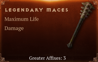 Legendary Maces[Life(Greater),DMG(Greater),DMG_Vulnerable(Greater)]