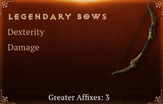 Legendary Bows[DEX(Greater),DMG(Greater),DMG_Vulnerable(Greater)]