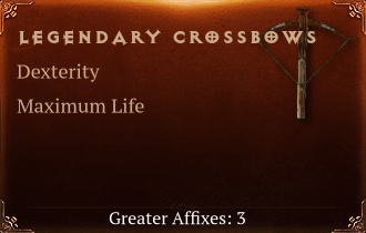 Legendary Crossbows[DEX(Greater),Life(Greater),DMG(Greater)]