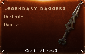 Legendary Daggers[DEX(Greater),DMG(Greater),DMG_Vulnerable(Greater)]