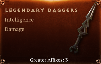 Legendary Daggers[INT(Greater),DMG(Greater),DMG_Vulnerable(Greater)]