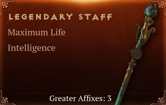 Legendary Staff[Life(Greater),INT(Greater),DMG(Greater)]