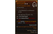 Legendary Amulet[Necromancer | *3 CoalescedBlood | *13.5 ATKSPD | 807 Life]