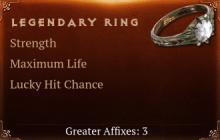 Legendary Ring[STR(Greater),Life(Greater),LHC(Greater)]