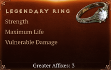 Legendary Ring[STR(Greater),Life(Greater),DMG_Vulnerable(Greater)]