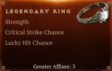 Legendary Ring[STR(Greater),Crit(Greater),LHC(Greater)]