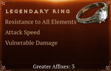 Legendary Ring[ResistAll(Greater),ATKSPD(Greater),DMG_Vulnerable(Greater)]