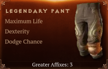 Legendary Pant[Life(Greater),DEX(Greater),Dodge(Greater)]