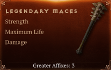 Legendary Maces[STR(Greater),Life(Greater),DMG(Greater)]