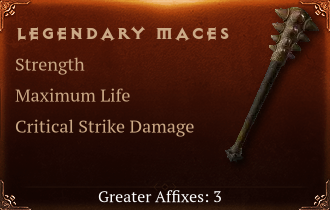 Legendary Maces[STR(Greater),Life(Greater),DMG_Crit(Greater)]