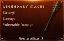 Legendary Maces[STR(Greater),DMG(Greater),DMG_Vulnerable(Greater)]