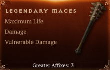 Legendary Maces[Life(Greater),DMG(Greater),DMG_Vulnerable(Greater)]