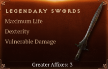 Legendary Swords[Life(Greater),DEX(Greater),DMG_Vulnerable(Greater)]