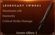 Legendary Swords[Life(Greater),DEX(Greater),DMG_Crit(Greater)]