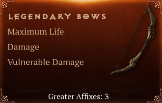 Legendary Bows[Life(Greater),DMG(Greater),DMG_Vulnerable(Greater)]