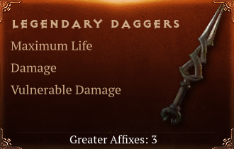 Legendary Daggers[Life(Greater),DMG(Greater),DMG_Vulnerable(Greater)]