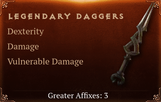 Legendary Daggers[DEX(Greater),DMG(Greater),DMG_Vulnerable(Greater)]