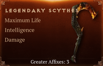 Legendary Scythes[Life(Greater),INT(Greater),DMG(Greater)]