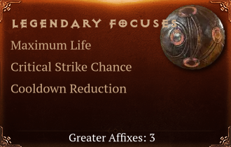 Legendary Focuses[Life(Greater),Crit(Greater),CDR(Greater)]