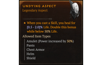 Undying Aspect [Max Roll]