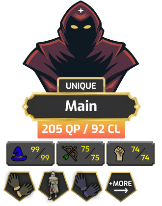 Main | TTL: 1300 | CL: 92 | QP: 205 [99 MAGE, B Gloves, DS2, Graceful, Pets, Mithril Gloves, MM1, Ava's + MORE!]