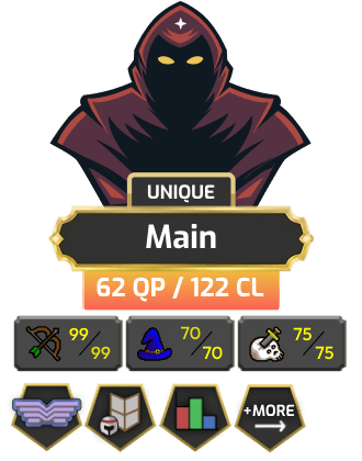 Main | Staker | TTL: 1407 | CL: 122 | QP: 62 [99 RAN, 99 STR, Defender, Piety, Max Melee + MORE!]