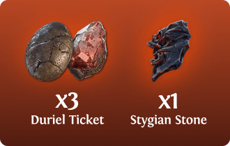 Torment Duriel's Material [3 Duriel's Ticket + 1 Stygian Stone]