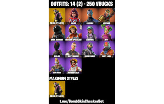 UNIQUE - Mission Specialist ,  Take The L  [14 Skins, 250 Vbucks, 10 Axes, 12 Emotes, 13 Gliders and MORE!]