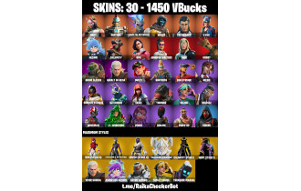 UNIQUE - Drift, Sentinel  [30 Skins, 1450 Vbucks, 39 Axes, 37 Emotes, 39 Gliders and MORE!]