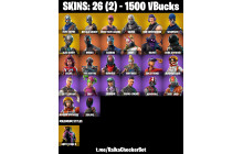 UNIQUE - Blue Squire,  Royale Knight  [26 Skins, 1500 Vbucks, 18 Axes, 27 Emotes, 30 Gliders and MORE!]