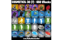 UNIQUE - Take The L,  [4 Skins, 650 Vbucks, 3 Axes, 9 Emotes, 8 Gliders and MORE!]